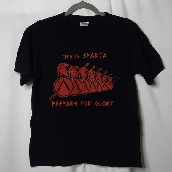 B&C Collection This Is Sparta Graphic Short Sleeve Tee Black Small - Picture 1 of 5